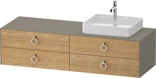 Duravit White Tulip Konsolenwaschtischunterbau wandhängend Natur Eiche & Stein Grau Matt & Seidenmat WT4995RH5920010