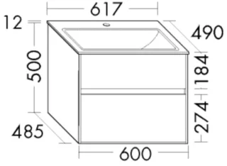 Burgbad Keramik-Waschtisch+Waschtischunterschrank rc40 Solid Hochglanz Steingrau Hochglanz/Taupe SGAB062F6537C0040