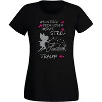 G-graphics T-Shirt Wenn Dich dein Leben nervt, streu Feenstaub drauf! Slim-fit- Damen T-Shirt mit Statement / Spruch als Frontprint
