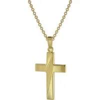 trendor Kette mit Anhänger mit Kreuz-Anhänger für Gold auf Silber