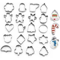 Weihnachtswunder® Ausstechform 20-teiliges Ausstechformen Set Keksausstecher & Plätzchenformen XMAS, (20er Set, 20-St., 20 Verschiedene Motive), Spülmaschinenfest / präzises Ausstechen