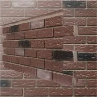 NOVIK Verkleidungspaneel NovikBrick HL Platte 122x47cm 9St. 4,65qm Klinker dunkelrot, BxL: 47,00x121,92 cm, 0,52 qm, (Karton mit 9 Platten, 4,27 qm) Wandverkleidung mit 3-D-Effekt, problemlose Montage, Natursteinoptik