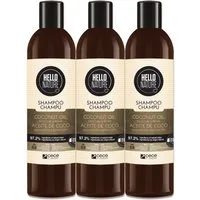 Hello Nature Haarshampoo Repair Kokosöl Pantenol Naturkosmetik Haarpflege Haarschäden Bio Vegan, 3-tlg., Haarpflege,Haarshampoo, Pflegt die Kopfhaut