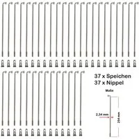Büchel Fahrrad-Laufrad 37 Stück Speichen 254mm verstärkt Edelstahl 2,34mm