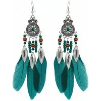 The Beauty House Ohrring-Set Vintage Ethno Boho Ohrringe Damen – Edelstein Ohrhänger Schmuck