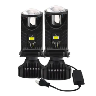 Infitary 12-36V Pair H4 LED Projector Headlight 6500K 55W Headlamp Universal for Cars and Motorcycles IP68 Waterproof