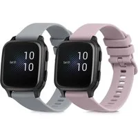 kwmobile 2x Uhrenarmband für Garmin Venu Sq Music / Sq Armband Smartwatch, 2-tlg., Fitnesstracker Band Set aus TPU Silikon - Ersatzarmband Smartwatch