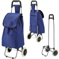CEPEWA Einkaufstrolley Einkaufstrolley blau 45L 40x92x20cm Polyester Metall Rollen bis 25 kg