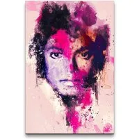 Sinus Art Leinwandbild Michael Jackson Porträt Abstrakt Kunst King of Pop Legende 60x90cm Leinwandbild