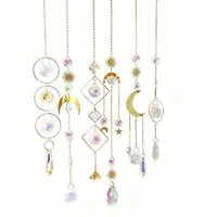 Agger Dekoobjekt 6er-Set Suncatcher Kristall-Hängedekoration, Sonnenfänger Deko (6 St), Windspiel Anhänger für Fenster, Zuhause, Garten, Weihnachten