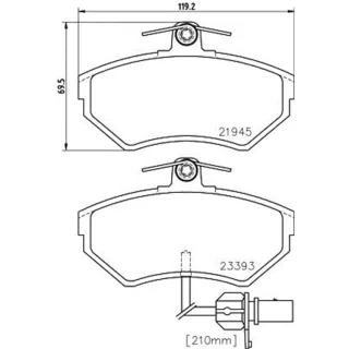 Hella Bremsbel?ge vorne Audi A4 VW Passat 8DB355018-451