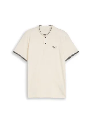 Tom Tailor - Poloshirt mit Stehkragen gardenia white - Gr. - L