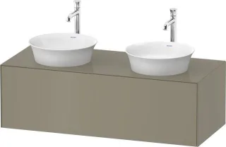 Duravit White Tulip Konsolenwaschtischunterbau wandhängend Stein Grau Hochglanz 1300x550x408 mm - WT WT4978BH2H20010