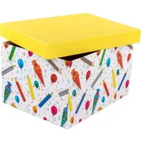 Idena Geschenkbox Geschenkbox - Stifte & Schultüte, gelb, 31 x 24 x 18 cm