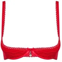 Obsessive Ouvert-BH Halb-BH Lovica in rot mit Schmuck offen mit Bügel (einzeln, 1-tlg)