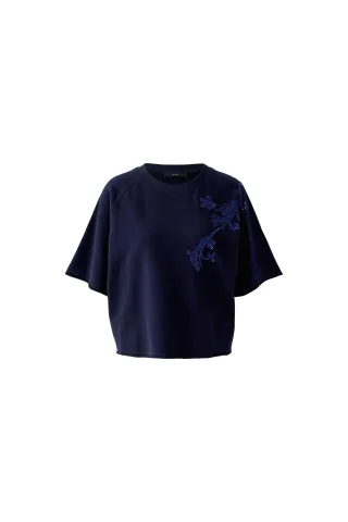 Oui - Sweatshirt darkblue - Gr. - 38