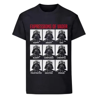 Star Wars Unisex Adult Expressions Of Vader T-Shirt (Schwarz)