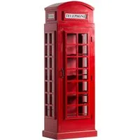 massivum Bücherregal Telefonzelle rot I London Design I Vitrine I Glasschrank