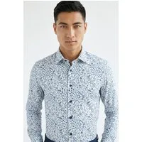 MARVELIS Langarmhemd New York Kentkragen, floraler Print, body fit