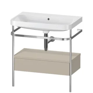 Duravit Happy D.2 Plus c-shaped Set mit Metallkonsole und Schubkasten Taupe Seidenmatt 775x490x850 m HP4842N6060