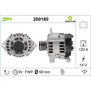 Valeo Lichtmaschine 120A Renault Clio Kangoo 200180