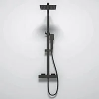 Duschparadies Duschsystem DUSCHPARADIES Thermostat-Duschsystem Edelstahl Quadrat-Design, Set, Brauseschlauch mit Verdrehschutz