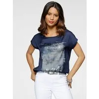 Laura Scott Shirtbluse aus Satin mit dezentem Aufdruck
