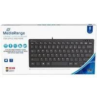 Mediarange Tastatur Compact ultraflach mit Kabel Keyboard QWERTZ schwarz MROS112 Tastatur
