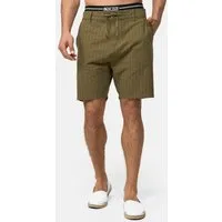 Indicode Chinoshorts Herren Giwgros Chino Shorts Herrenshorts gestreift, aus einem Leinenmix