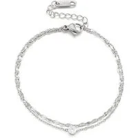 Eyecatcher Armkette Elegantes mehrreihiges Armkettchen mit Edelstein Verstellbar in 3 (kein Set, kein Set)