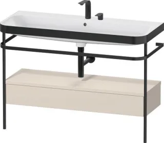 Duravit Happy D.2 Plus c-bonded Set mit Metallkonsole und Schubkasten Taupe Supermatt 1175x490x850 m HP4744E83830000