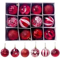 Cachito Weihnachtsbaumkugel Weihnachtskugeln Weihnachtsdeko 12-teiliges Set, Christbaumschmuck