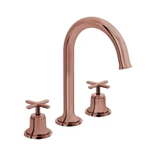 VitrA Origin Classic Zweigriff-Waschtischarmatur 3-Loch-Montage Kupfer Soft,A4289129 A4289129