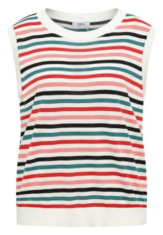 Cecil - Gestreiftes Stricktop grün/rot - Gr. - L