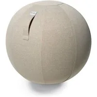 VLUV Sitzball BOL SOVA Stoff Sitzball 60-65cm, ergonomisches Sitzmöbel, atmungsaktiv und langlebig, mit Tragegriff und Bodenring, inkl. Handpumpe, Farbe: Toffee (beige)