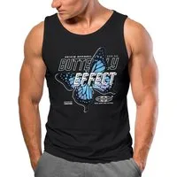 Neverless Tanktop Herren Tank-Top Bedruckt Schriftzug Butterfly Effect Schmetterling mit Print