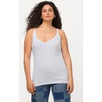 Ulla Popken Longtop Ripptop Slim V-Ausschnitt ärmellos schmale Träger