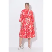 MIAMODA Jerseykleid Blusenkleid A-Linie Midilänge Blumen-Muster