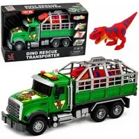 Wisam Spielzeug-Auto Transporter-LKW mit Käfig, T-Rex-Dinosaurierfigur, Licht- und