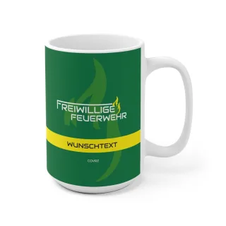 COVRZ Personalisierter Feuerwehr-Keramikbecher – Individuell gestaltbarer Text für Helden Dunkelgrün 11oz Ohne