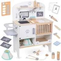 Mamabrum Spielzeug-Arztkoffer Tierarzt-Spielset aus Holz - Komplette Tierarztpraxis mit Zubehör