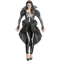 CHAKS Hexen-Kostüm Skelett Kostüm 'Lady Skeleton' für Damen, Kleid u
