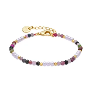Luxenter Armband aus mehrfarbigem Turmalin mit 18-karätiger Gelbgold-Beschichtung – Sury