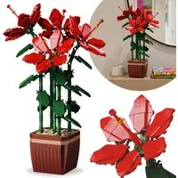 LEGO® Bausteine Rhododendron, kompatibel mit LEGO, Blumen im Topf, 617 Stk. Konstruktionsspielsteine