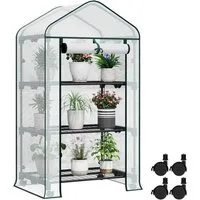 Woltu Tomatengewächshaus, BxTxH: 70 x 50 x 130,00 cm, Gewächshaus mit Rollen, Winterschutz, Spitzdach