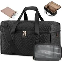 LuxusKollektion Weekender Reisetasche Damen Große Öffnung Schwarz Wasserdicht Krankenhaustasche