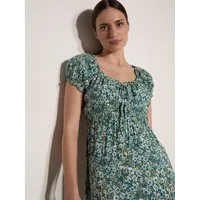 Apricot Midikleid mit elastischem Bund