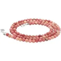 Lebensquelle Plus Kette ohne Anhänger Edelstein Kugelkette + 925 Silber Verschluss, Ø 4mm Kugeln 45cm lang