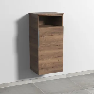 Sanipa 3way Mittelschrank mit 1 Tür und 1 offenem Fach, Eiche-Tabak, UM13550 UM13550