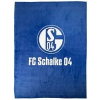 Wohndecke Flanell Königsblau 150 x 200 cm 100% Polyester, FC Schalke 04